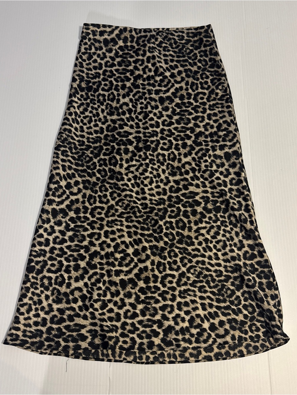 Alya Leopard Print Midi Skirt XS Animal Print Y2K Mob Wife Grunge Stretch Satin